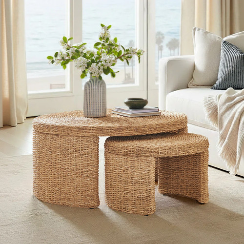 Natural wicker rattan round - natural,